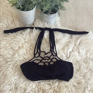 Dark purple festival halter top handmade with metal embellishments